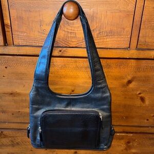Elegant Black Leather Handbag